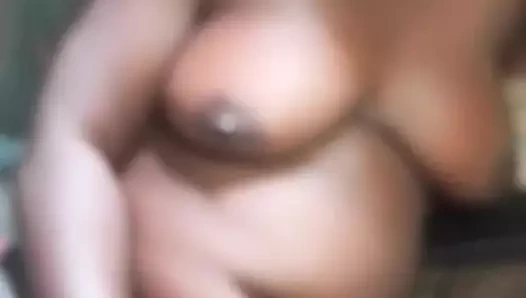 Squeezing big boobs of beautiful black girls