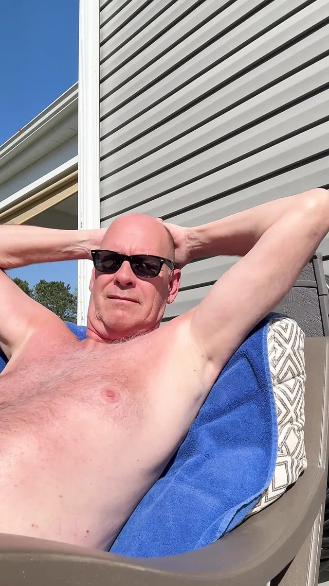 Naughty Daddy Jerks Outside With Neighbors Around