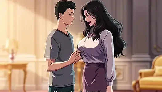 Üvey anne deneyimsiz üvey oğluna nasıl sikişeceklerini öğretiyor