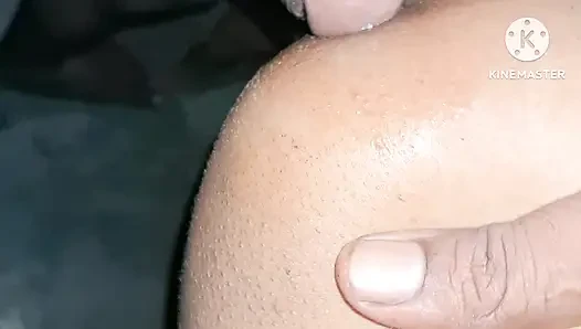 The sister-in-law's ass was inserted into the sister-in-law's ass.