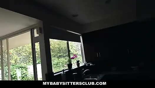 Horny babysitter Jojo Kiss needs more exercises in sucking cocks