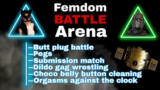 Femdom battle arena güreş oyunu flr ağrı ceza cbt buttplug tekmeleme rekabet aşağılama metres dominatrix