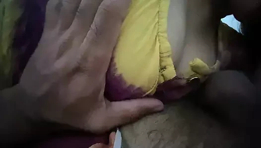 Indian school mukutthi aunty and her student