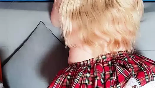 Naughty Chubby Schoolgirl Teasing Daddy