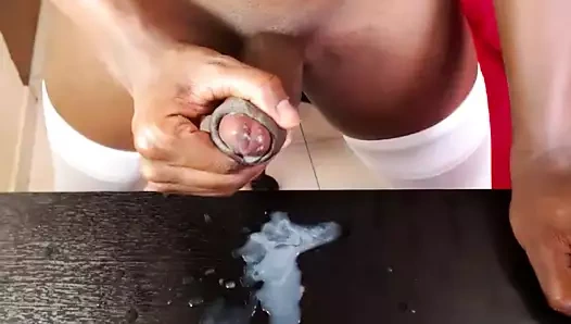 Kalın kremsi boşalmak itibaren ona yummy siyah horoz