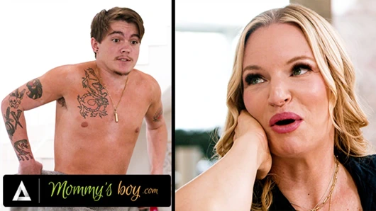 Annenin oğlu - orta yaşlı seksi kadın rachael cavalli havlusunu düşürdükten sonra üvey oğlunun yarağına takıntılı