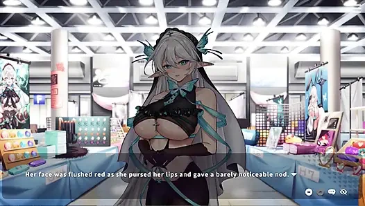 Hentai oyunu - evli kadın etkinlikte vtuber'ını kostümle oynuyor ve seks yapıyor - v-lover