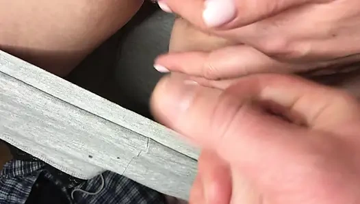 Rub my clit with your mushroom and cum on my hairy pubic. Amateur Homemade