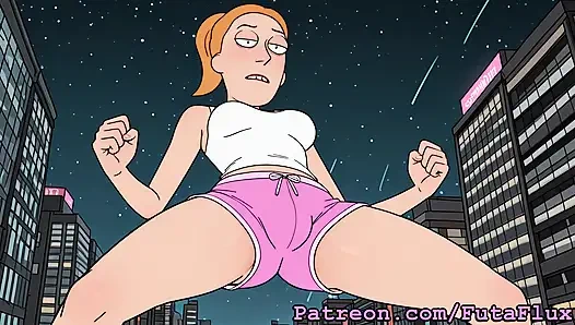 Futanari summer smith - mastürbasyon, boşalma, kendini emiyor