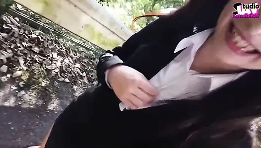 Office Heat-a recruit tarzı muse tatlı sesini kalın bir açık havada içkiyle karıştırıyor bölüm 5