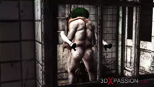 Süper ateşli seksi üniversiteli kız terk edilmiş bir hastanede kötü bir palyaço tarafından sert sikiliyor