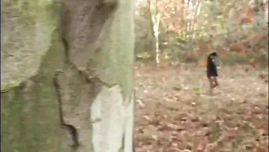 Güzel memeli genç zenci kadın ormanda büyük bir yarakla sikiliyor ve ağzına boşaltıyor