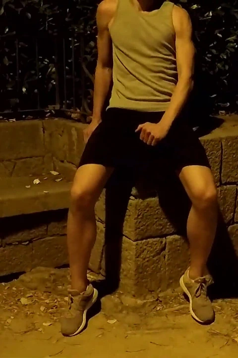 Geceleri halka açık bir parkta seyir - soyunuyor