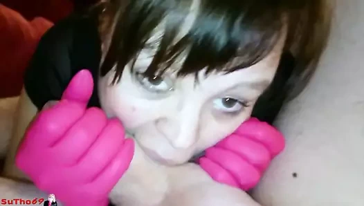 Sutho69 siyah ve pembe eldivenler