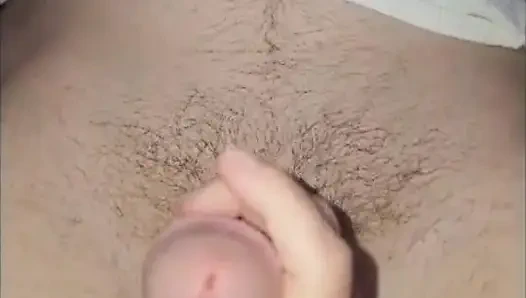 Milking the pre cum out of his hard cock