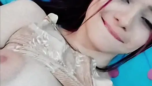 Porn actress touches herself and shows her whole body