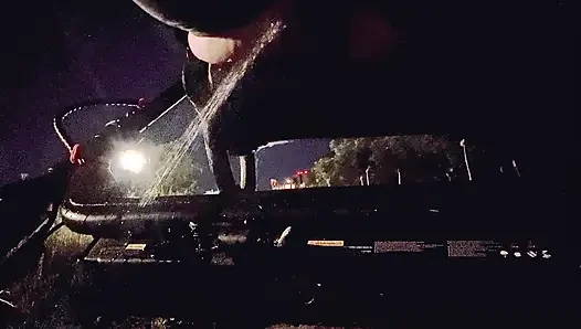 Pissing in public on my scooter