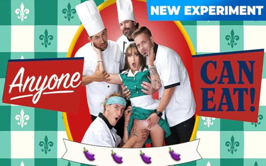 Minyon tavşan Fae vahşi bir restoranda tüm mutfak ekibini sikiyor