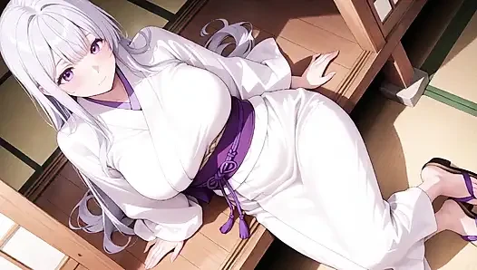 Japon bahçesinde özel banyo, ıslak görünüm çılgınca!