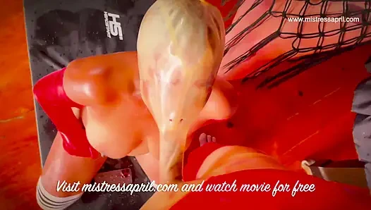 Sahibe April'in beyaz odasında aşağılama ve sağma