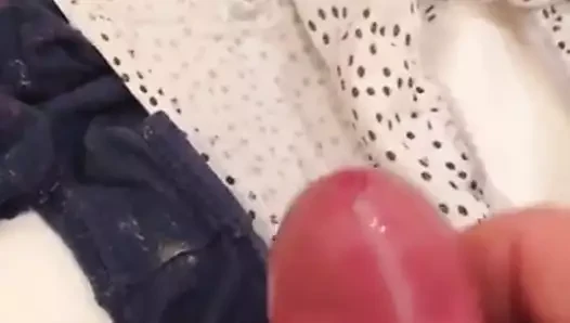 Tribute on wife's worn panties