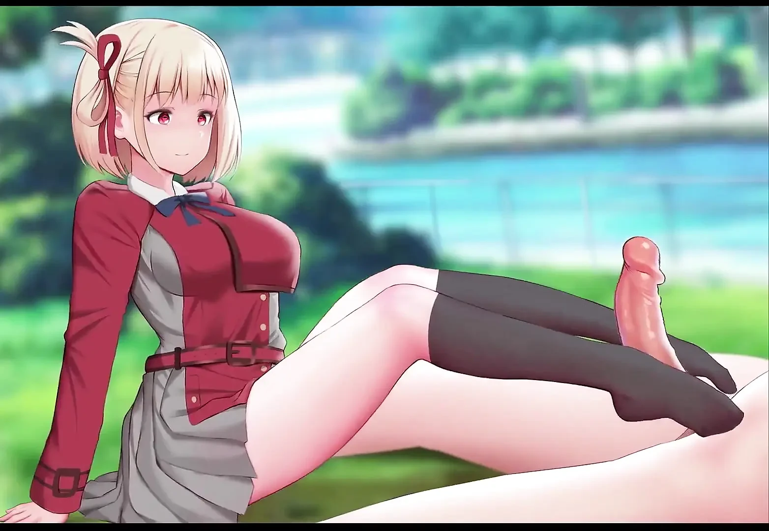 Chisato Footjob X Fucked by Huge Dick