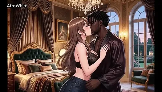 AI generated Hentai animated anime cartoon of a honey big boobs slim british curvy student  fucking her crush raw, no condom