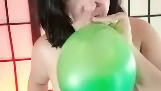 Yeşil kristal 12 inç balonla ateşli seans - tavşan looner