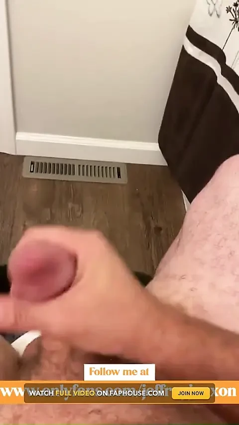 Snuck Into the Bathroom to Have a Quick Yank on My Big Cock and Release This Cum