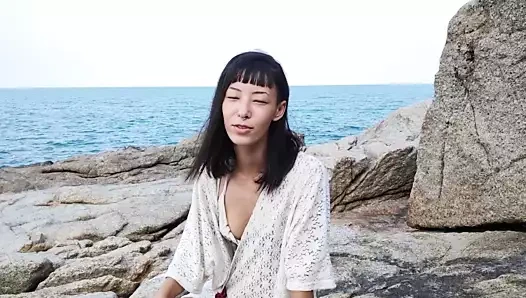 tatlı Asya amatör kız yayılır geniş açık