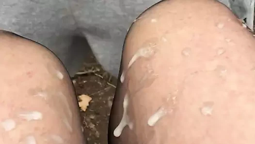 benim tamamen moda naylon çorap üzerinde Cumshot