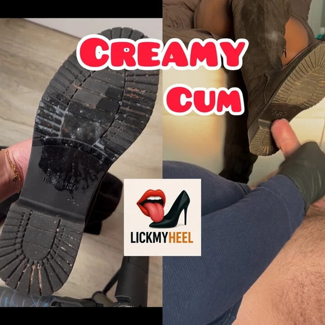 Сливочная сперма на подошве моей обуви