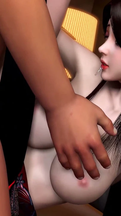 Seksi elbise giyen 3 boyutlu büyük memeli sürtük cosplay modeli şişman yarakla sikiliyor