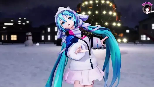 Hatsune miku dans ediyor (sevimli götlü külot) + kademeli soyunma (3d hentai)