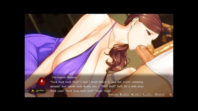 Hentai oyunu - profesyonel gırtlağına kadar alma performansı - devasa göğüslü orta yaşlı seksi kadının sadakatsiz oral servisi - ntr hentai