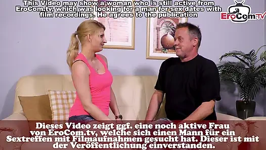 Saf Alman üvey kız, üvey babasını seks için ziyaret ediyor