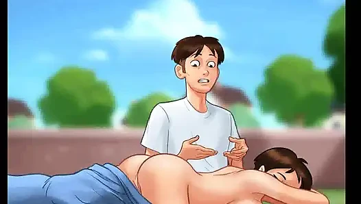 Yaz mevsimi efsanesi: genç erkek avcısı olgun orta yaşlı seksi kadın arka bahçesinde genç adamı baştan çıkarıyor bölüm 108