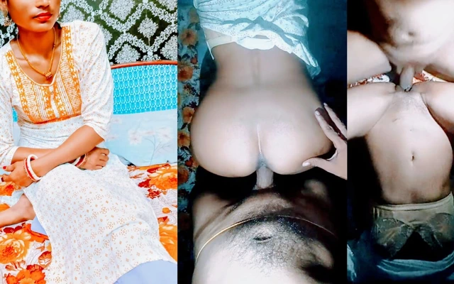 Hintli çift birlikte porno izlerken azıyor ve sert seks yapıyor