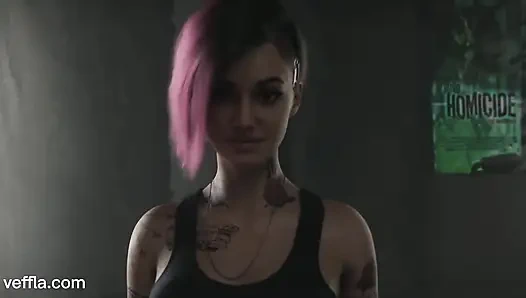 Judy alvarez cyberpunk 2077 hentai - aşk ısırığı: pembe amcığın sert sikişi
