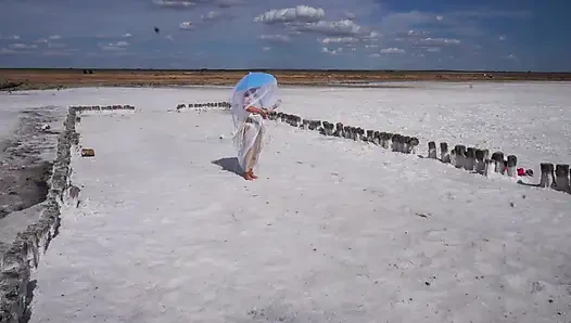 Witte stilte op Salt Lake Elton