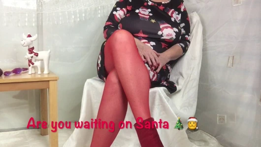 Bayan olgun ayaklar Noel ruhuna girmeye başlıyor