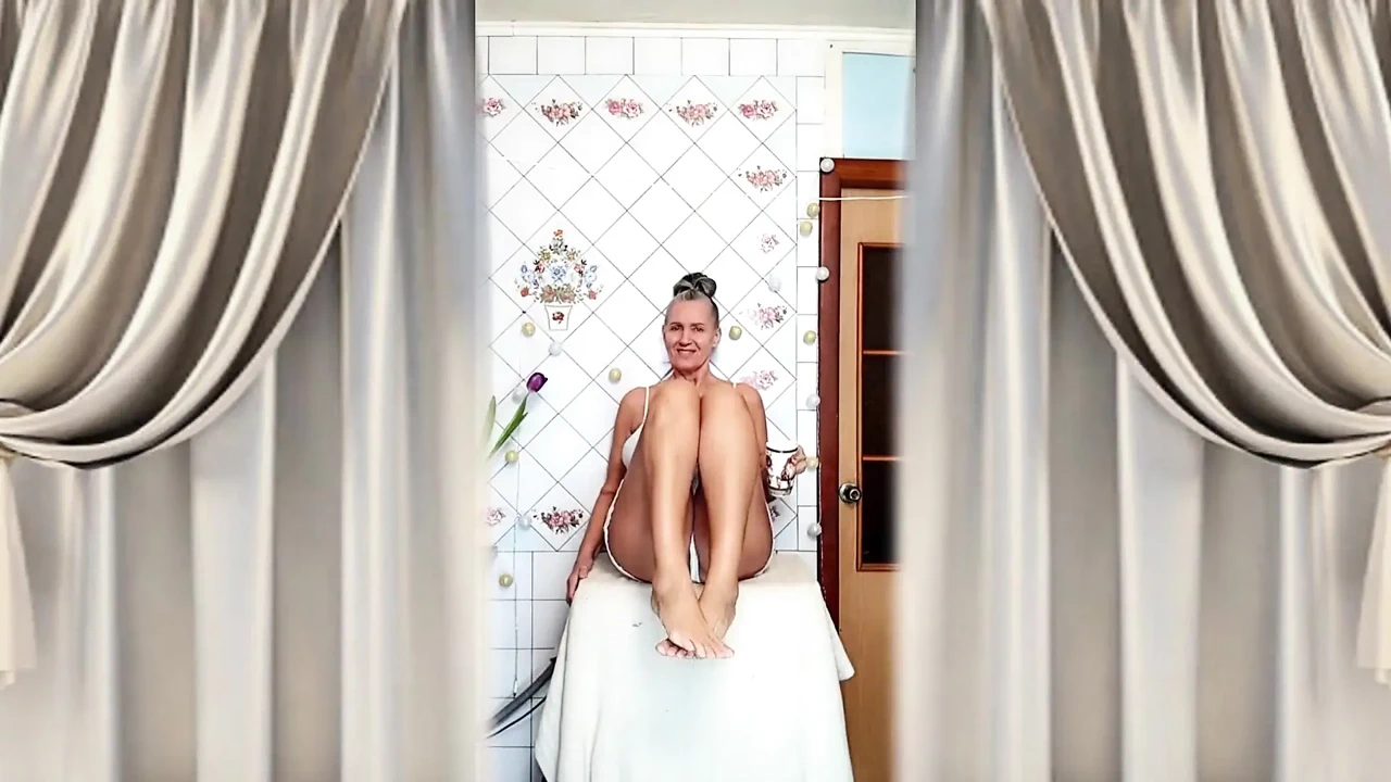 Watch Hot Mature Housewife Lukerya In White Tank Top And Shorts Teases And Masturbates On Washing Machine (Full Video) - UK Special