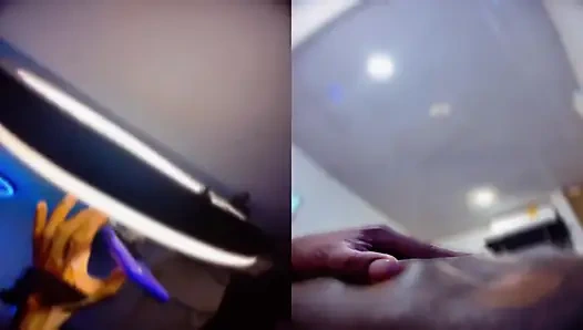 Döllü ayı bakış açısı gırtlağına kadar alıyor kalın ve seksi latin