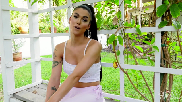 TRANS ANGELS - Sweet Babe Domino Presley Commands Her Date To Put His Cock In Her Mouth & Ass