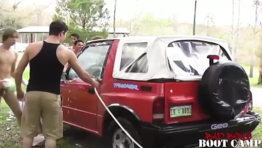 Açık jock ve twink calisthenics dönüş anal ve cumshot