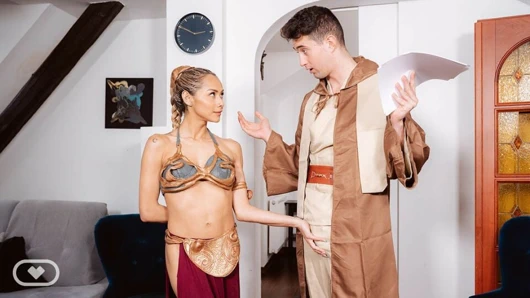 Star Wars cosplay - leia obi wan'ı sikiyor - sanal gerçek porno