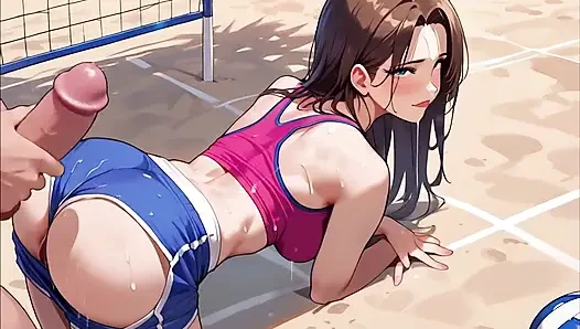 Voleybol kızları plaj seks partisi