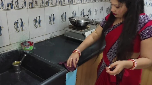 Beautiful Bengali village aunty fucked hard when fall down wheel working in house