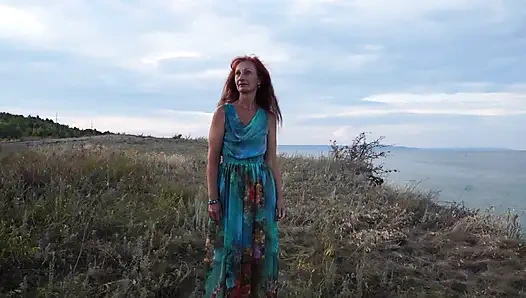 Volga marge in evening