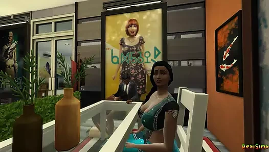 Desi Hint MILF Teyze Pooja iş görüşmesinde bir anal var - Wicked Whims